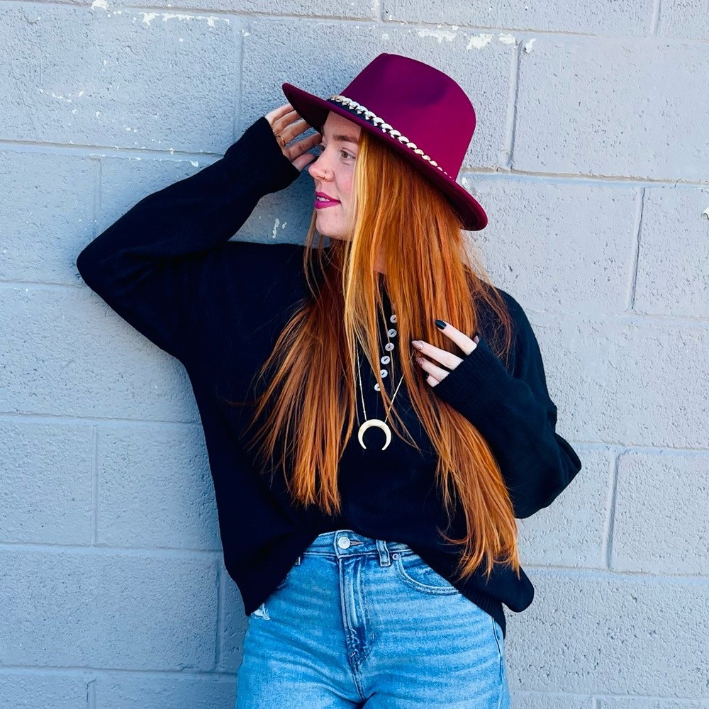 Black button sweater
